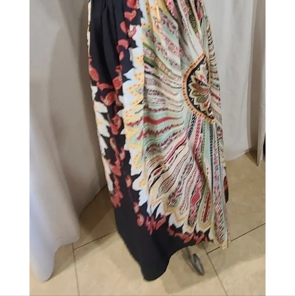 Fun And Flirt Maxi Print Long Dress Womens Size Large Cotton - Picture 4 of 12